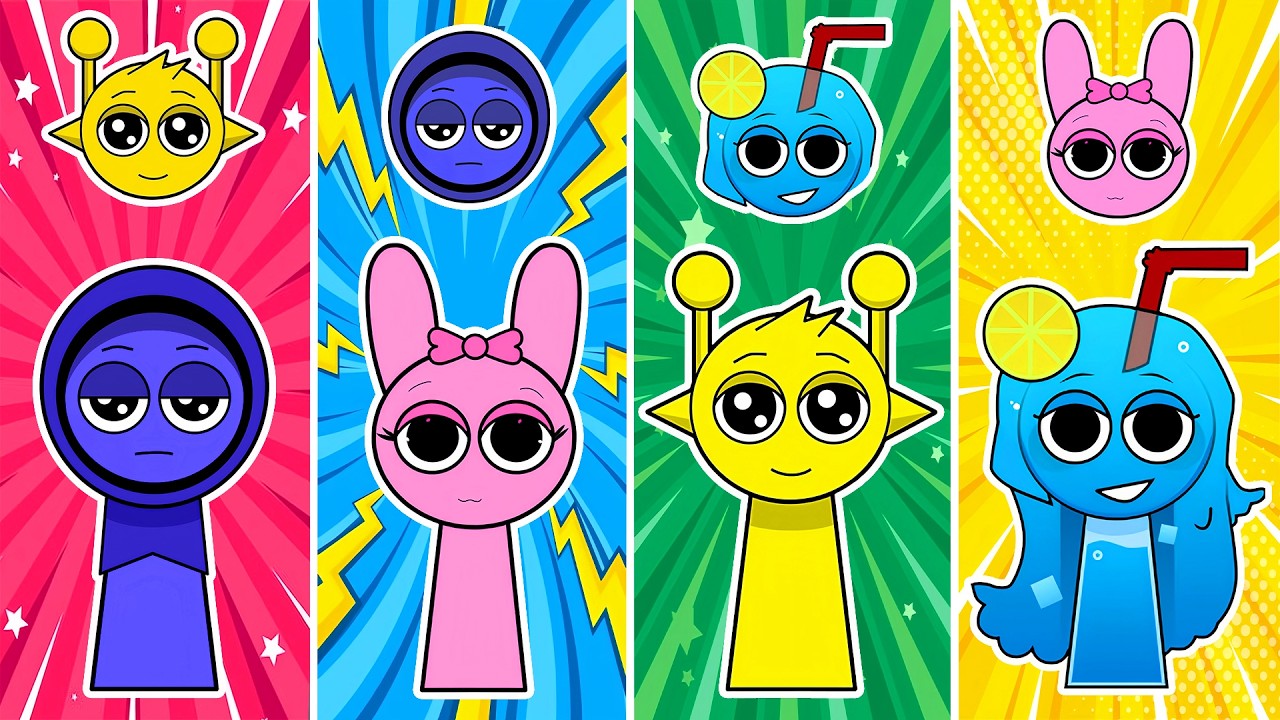 Sprunki Faces Out of Order 🧩🎭 - Can You Fix Sherbet, Jevin, Pinki and Simon? 🔄🎨| Sprunki Challenge