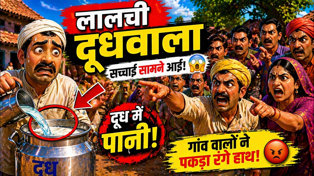 लालची दूध वाला | ईमानदारी या धोखाधड़ी? | Hindi Moral Story | Cartoon Kahani | Lalu Hindi Toons