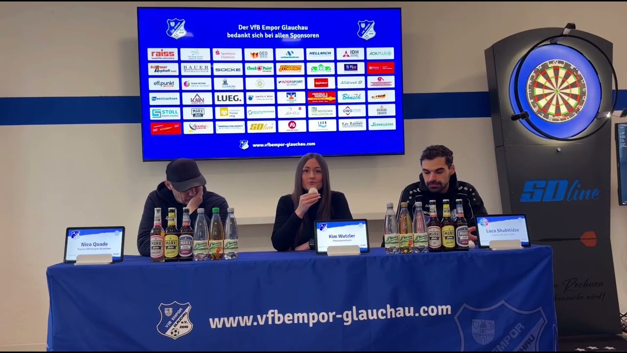 Pressekonferenz nach dem Heimspiel gegen den VfL Halle 96
