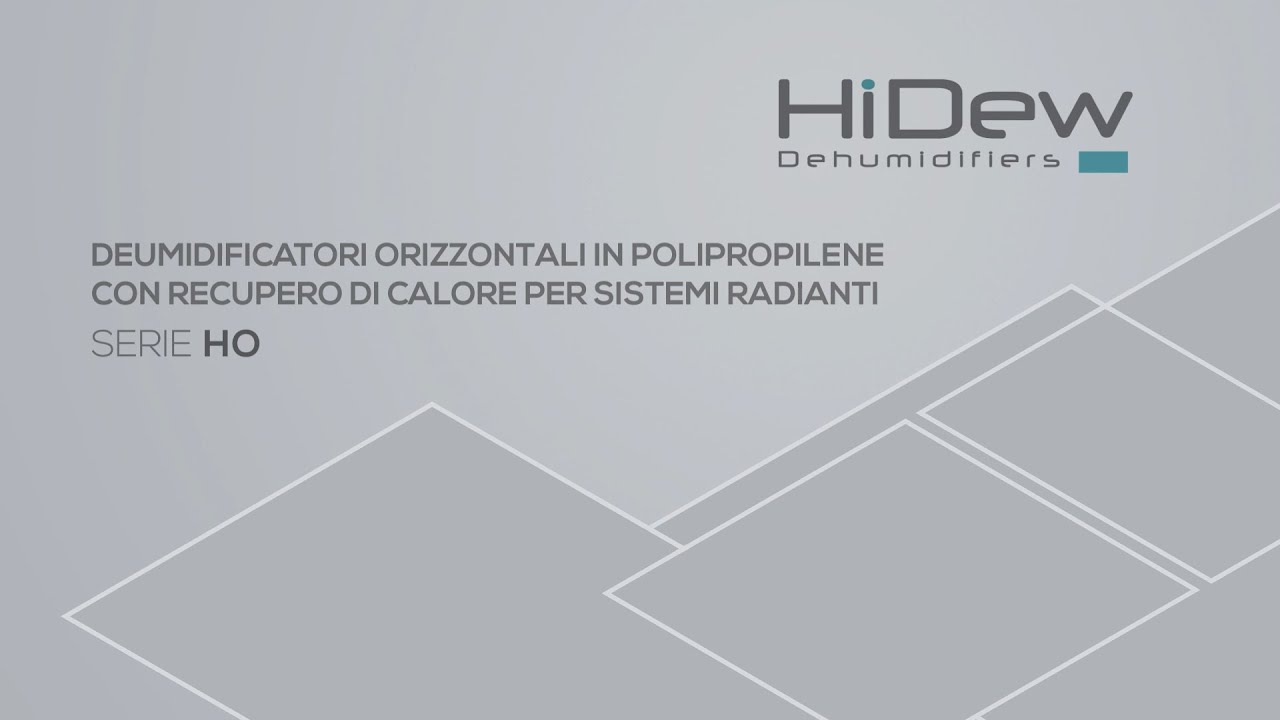 Deumidificatori in polipropilene con recupero di calore per sistemi radianti HiDew serie HO