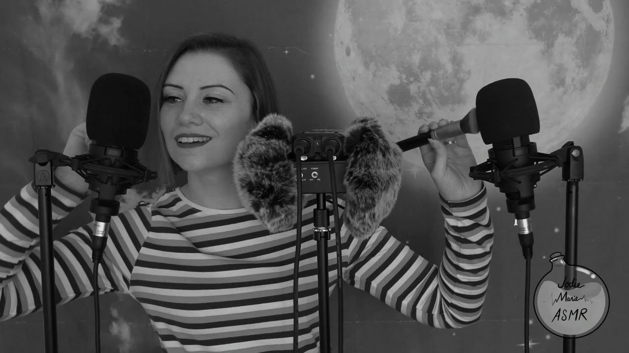 ASMR 4 Mics|Cheek Nuzzling|Gentle Mic Scratching|,Brushing|Senstive Blowing