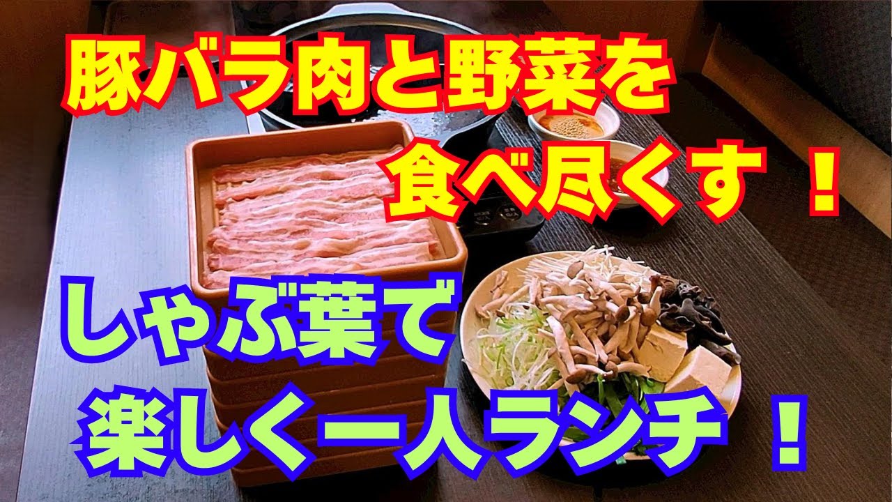 【食べ放題】豚バラ肉と野菜を食べ尽くす！しゃぶ葉で楽しい一人ランチ！