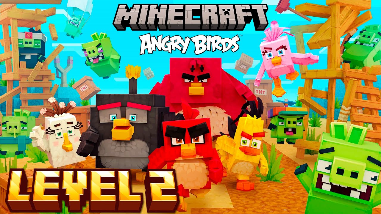 Minecraft x ANGRY BIRDS DLC - Full Gameplay Playthrough LEVEL 2 (Full Game)