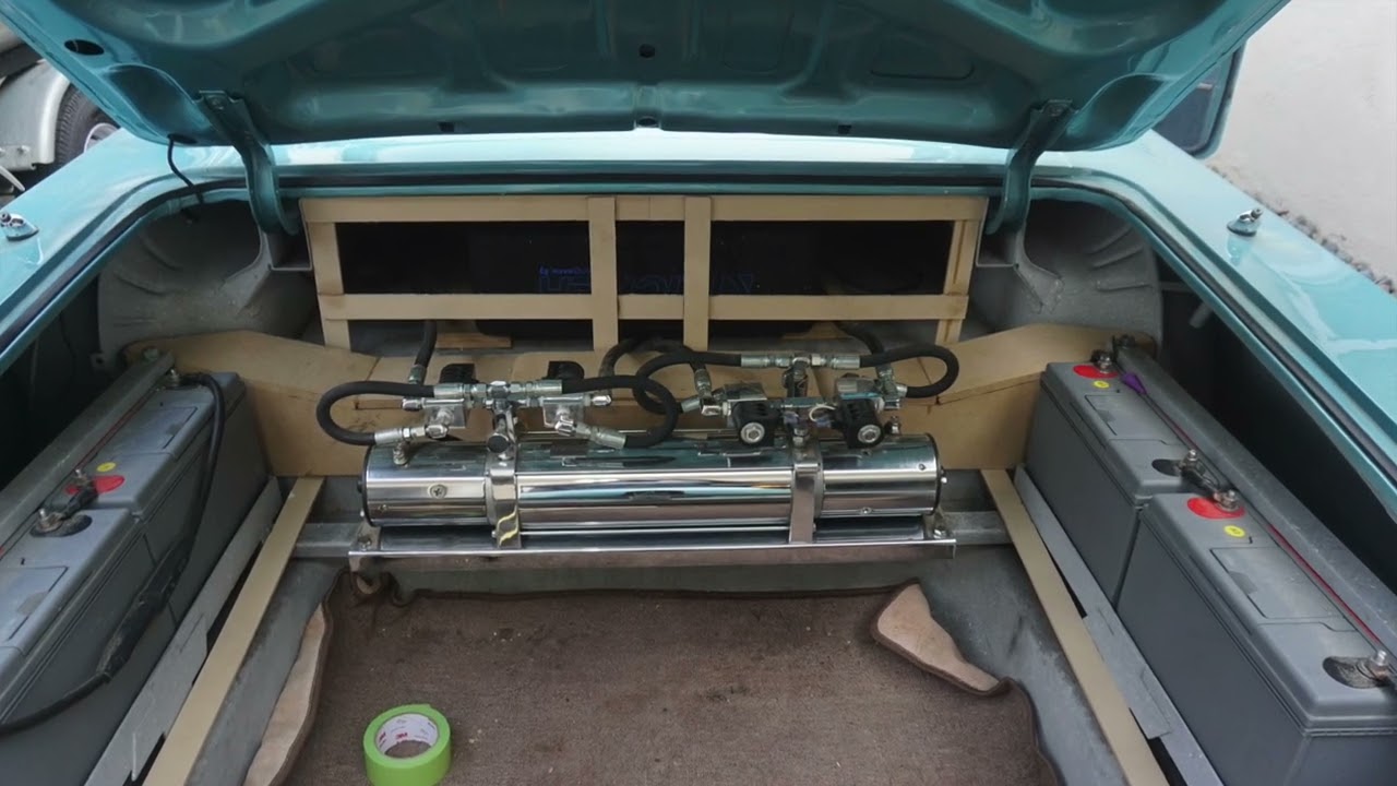 1964 Chevy Impala custom trunk build with hydraulics!  EP33
