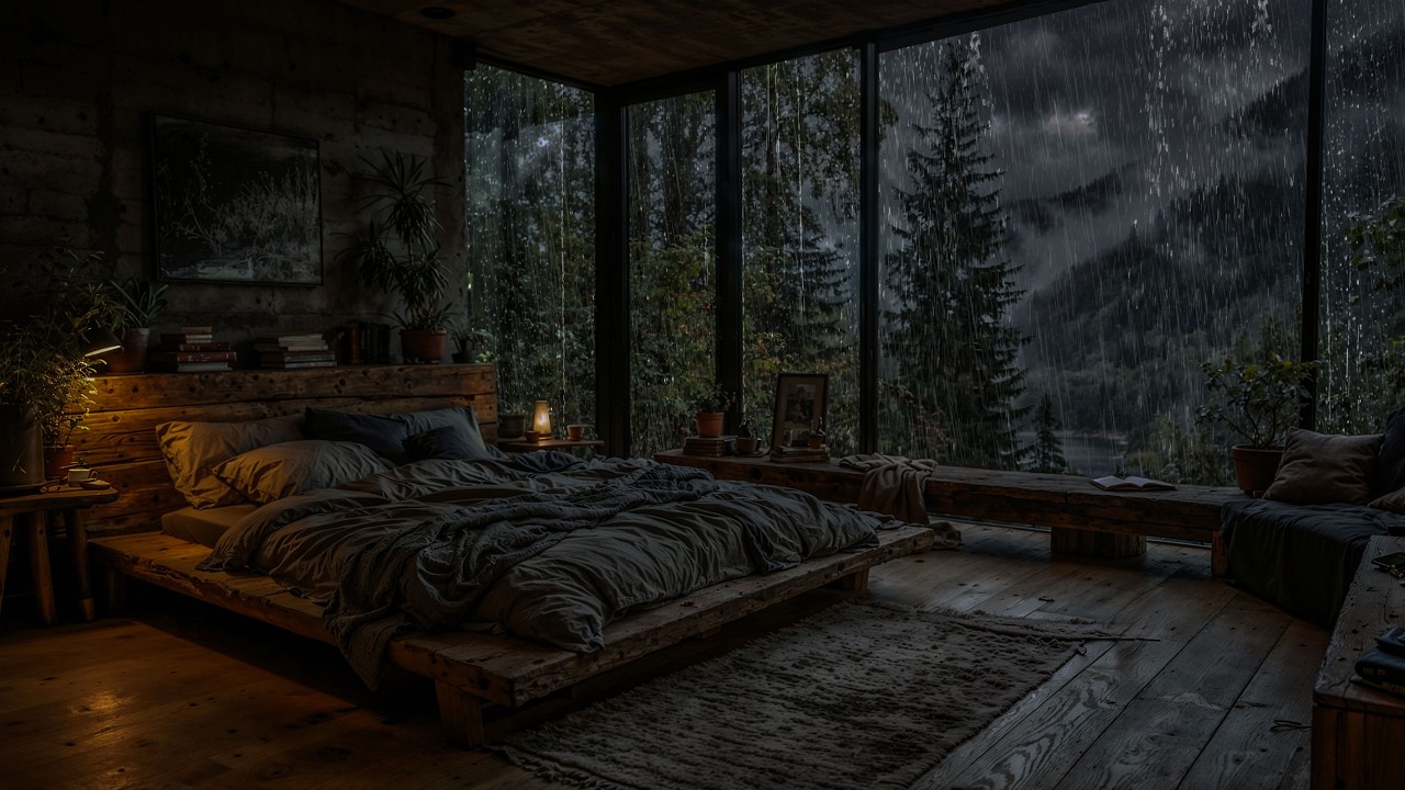 Duerme en 5 Minutos con Lluvia Fuerte – Sonido Relajante para Toda la Noche