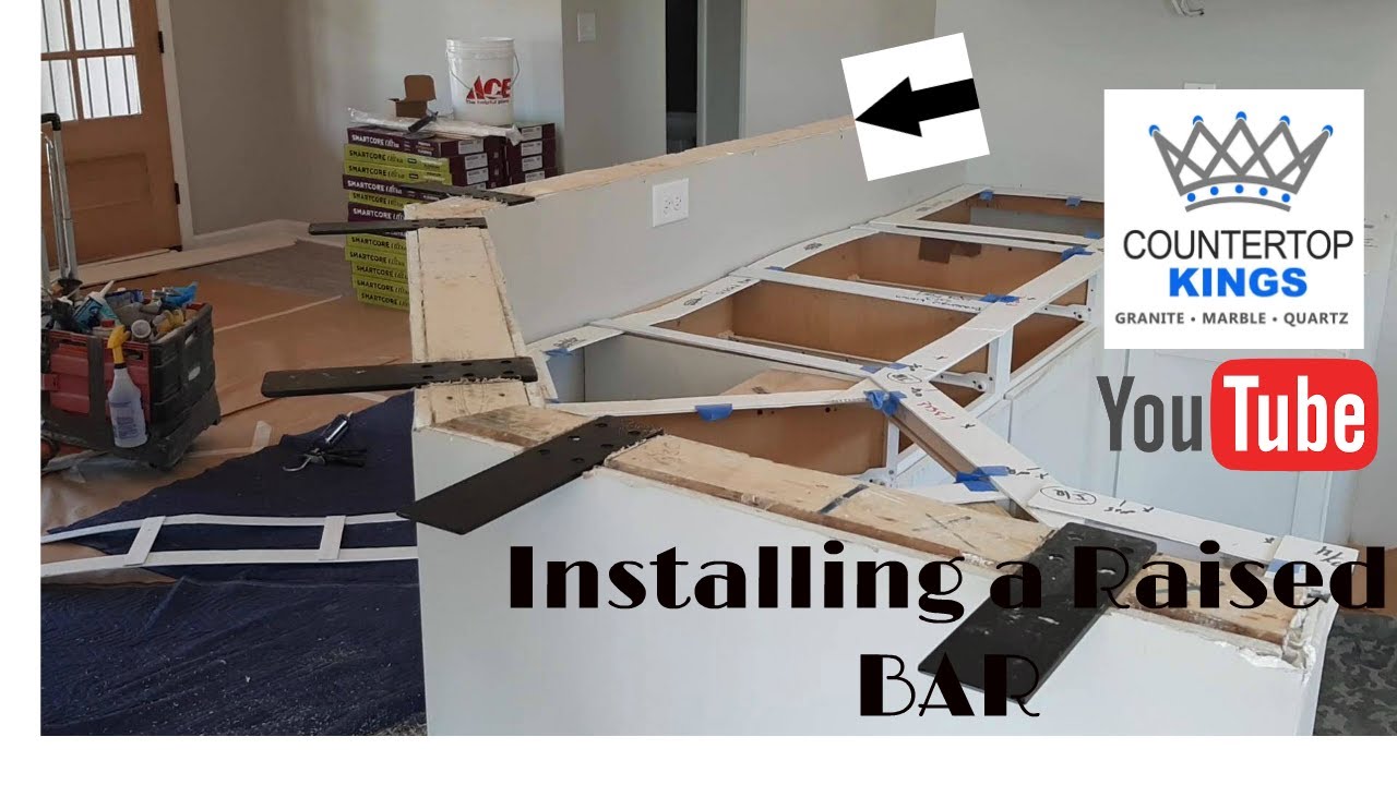 Установка барной стойки с приподнятым бортиком — Countertop Kings — Инструкция