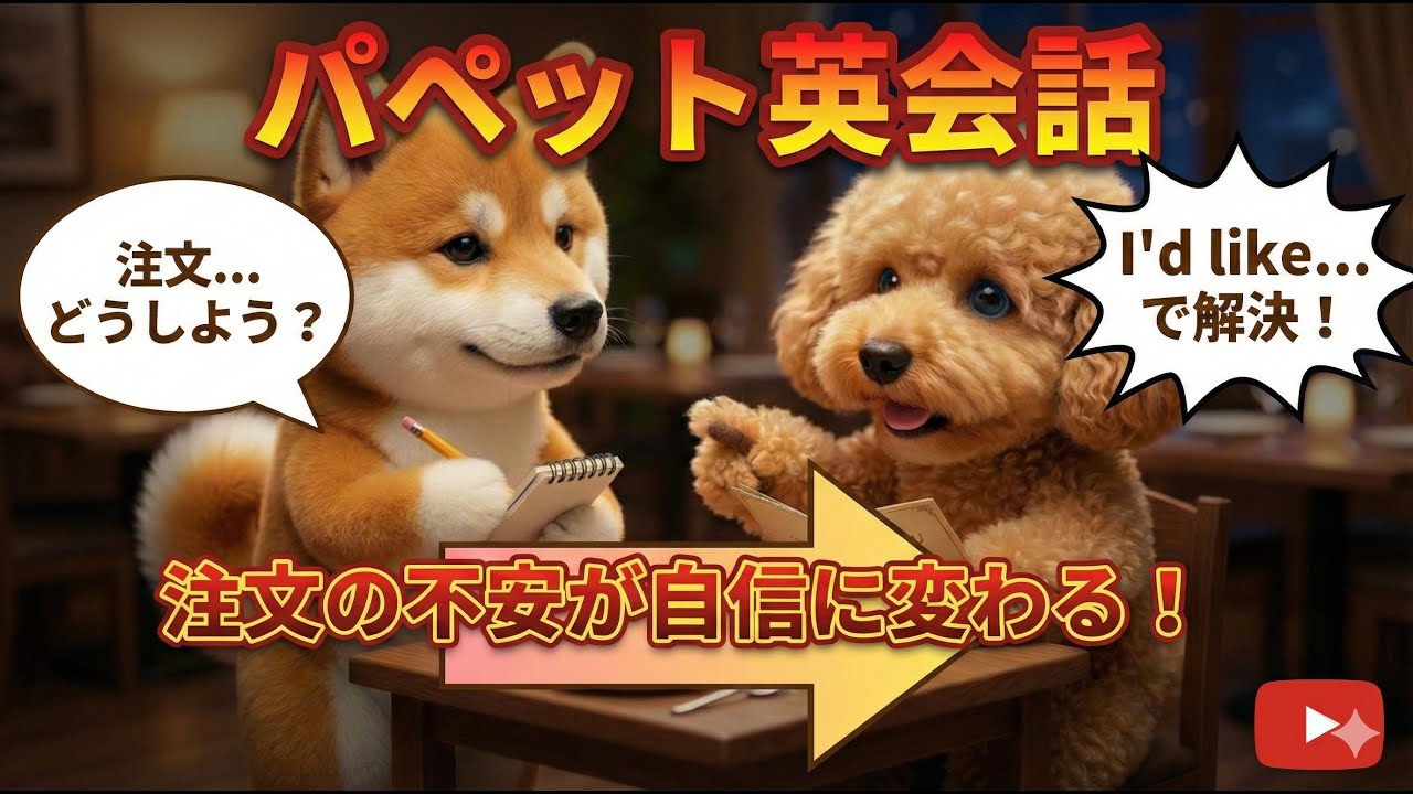 【中学英語でOK】レストランで注文できる！パペット英会話【詳しい解説つき】
