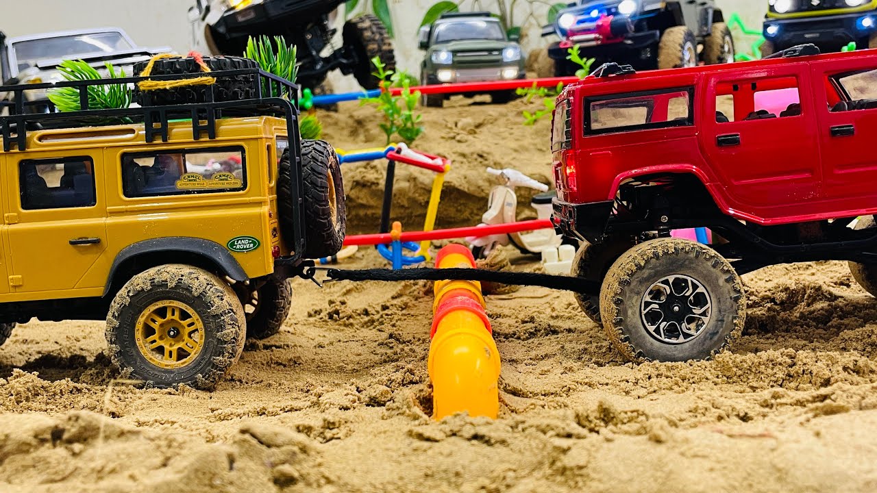 Best RC Cars in Thag of War test Land Rover Defender Toyota Land Cruiser Hummer H2 Jeep wrangler