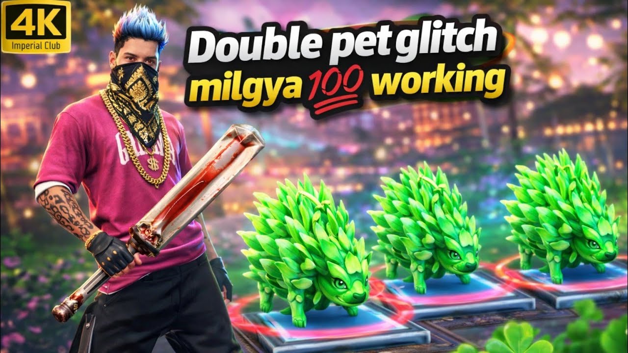Free Fire steel pet New Double pet glitch milgya 💯 working glitch #ffmax #steelpet #doublepet #glich