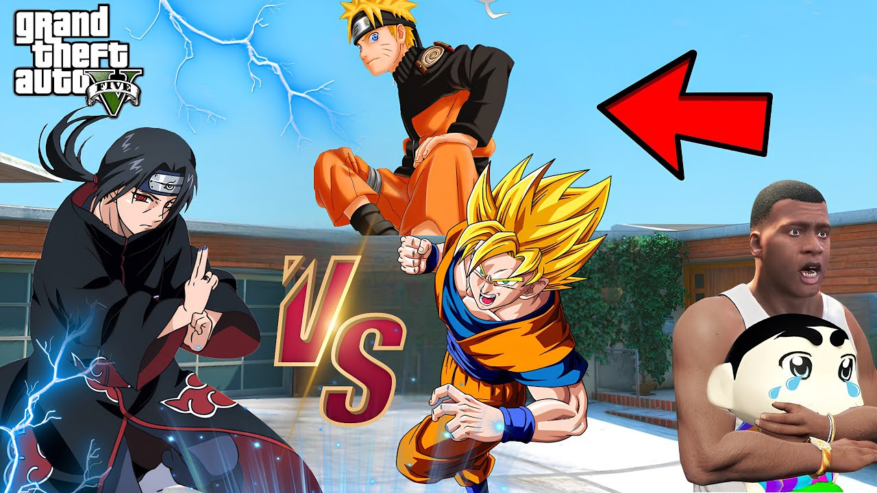 GTA 5 : Franklin & Shinchan Become Itachi And Goku in GTA 5!
