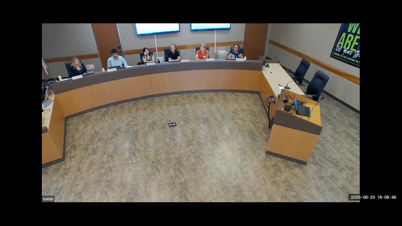 SUHSD Board Meeting - August 20, 2025
