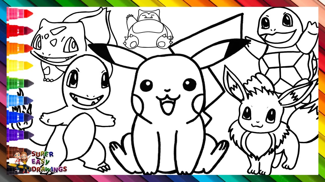 Draw And Color POKÉMON ⚡⚡⚡🌈 Drawings For Kids