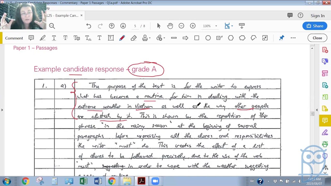 Live Lesson: AS Level English Language - Paper 1 Passages - Sample Commentary