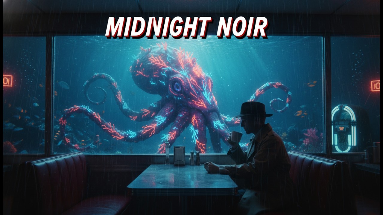The Perfect Midnight Diner Noir ☕ 1950s Dark Jazz & Heavy Rain Sounds for Deep Focus & Sleep