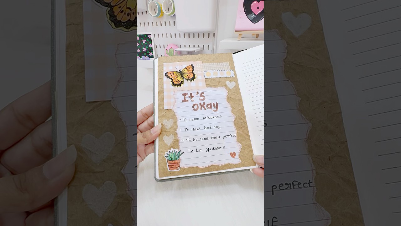 Journaling with a Brown Paper Bag 🤎✨ | Easy Journal Ideas | #diy #journal #papercrafts #shorts