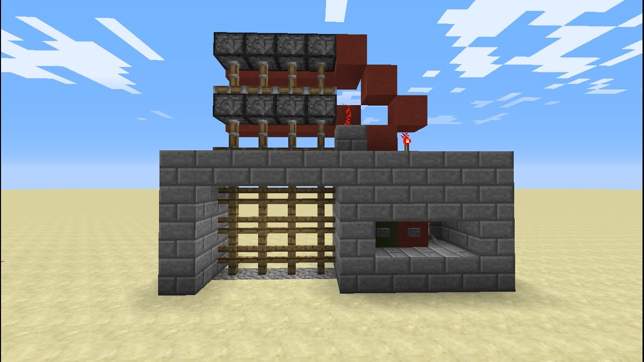 How to make a Portcullis Gate (castle gate) in Minecraft!
