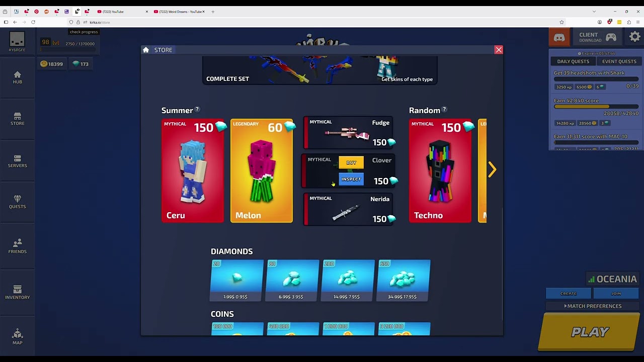 finally level 98 in kirka.io