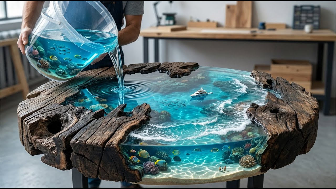 Rotten Wood + Fish + Epoxy = Insane Table