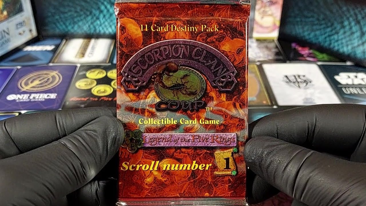 Legend of the Five Rings L5R CCG - Scorpion Clan Coup - Scroll number 1 booster pack opening
