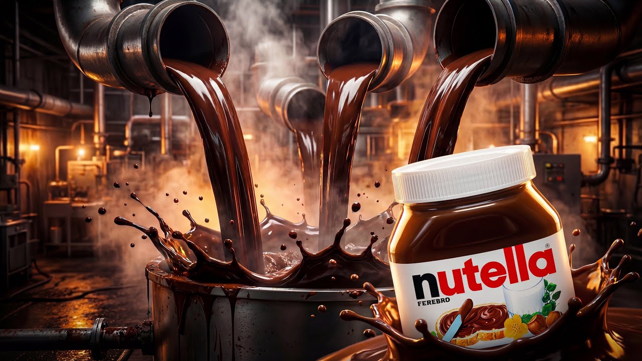 Inside a Factory Making INSANE Amounts of Dark Nutella