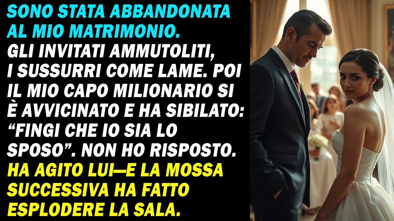 Abbandonata al mio matrimonio 💔 Il capo milionario sussurrò: «Fingi che io sia lo sposo».