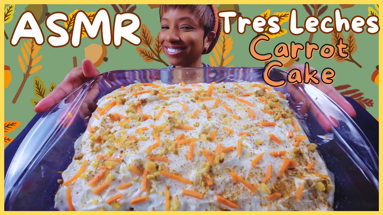 ASMR | MUKBANG TRES LECHES CARROT CAKE | Q & A