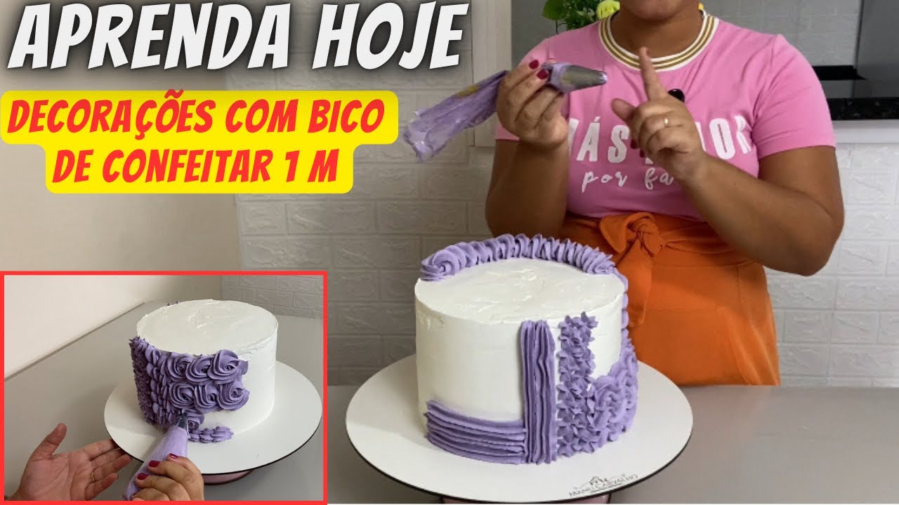 7 MODELOS DE DECORAÇÃO DE BOLO COM BICO 1 M ( aula de confeitaria )