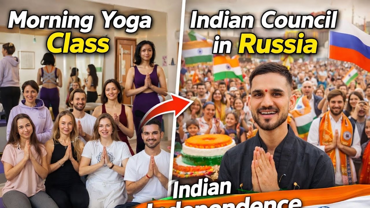 Yoga to Independence From Yoga Mat to National Pride”Celebrating India’s Independence Day in Russia”