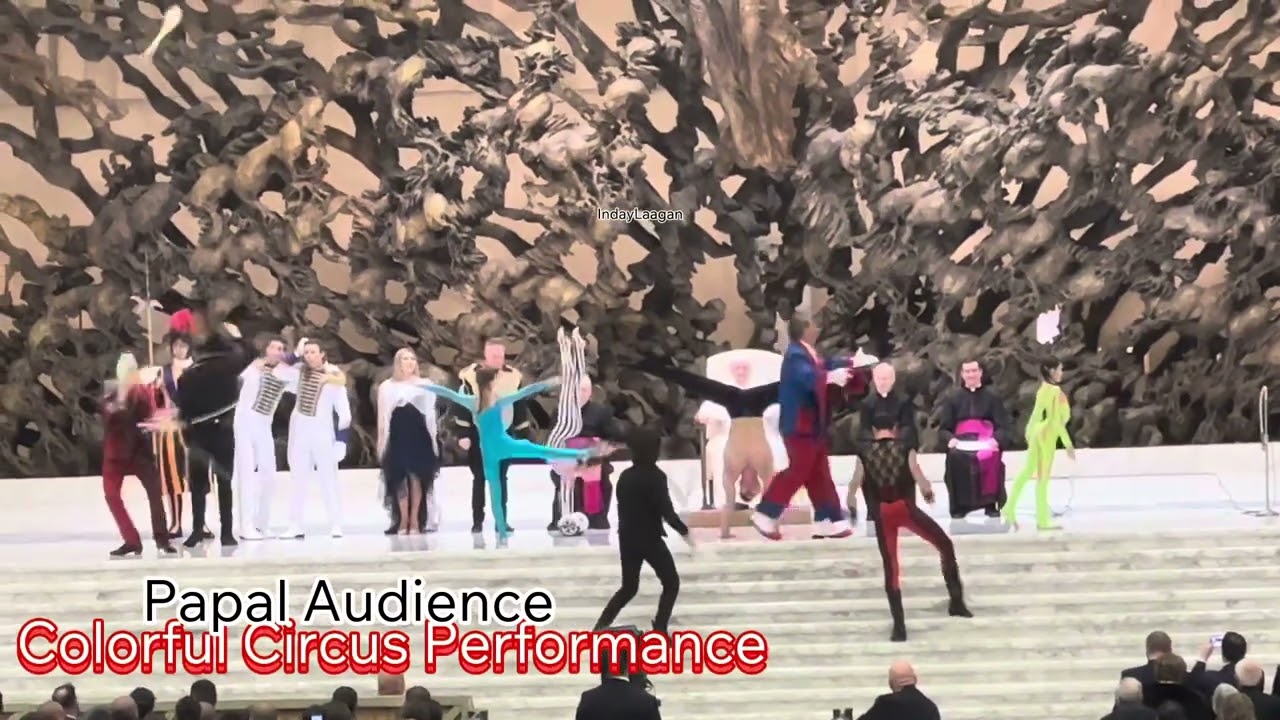 Circus performers  entertain Pope Francis at Vatican City.