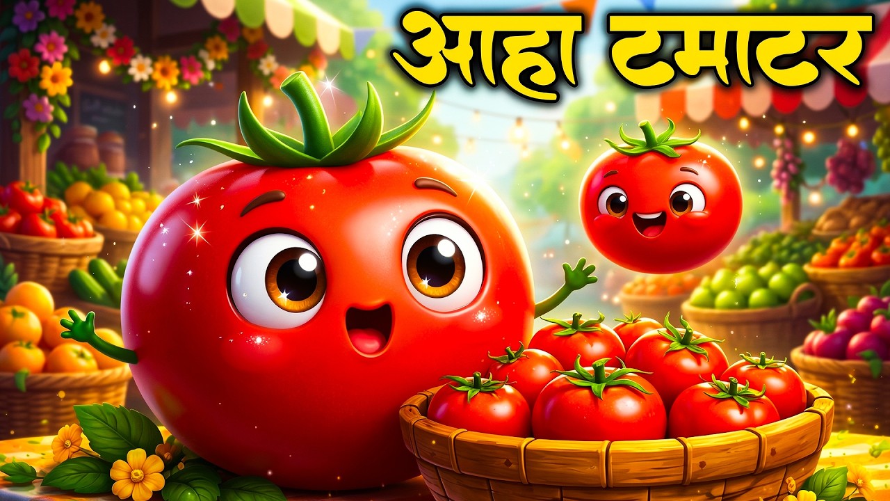 आहा टमाटर - Aaha Tamatar Bade Mazedar | Hindi Nursery Rhymes And Kids Song | All Rhyms in Hindi