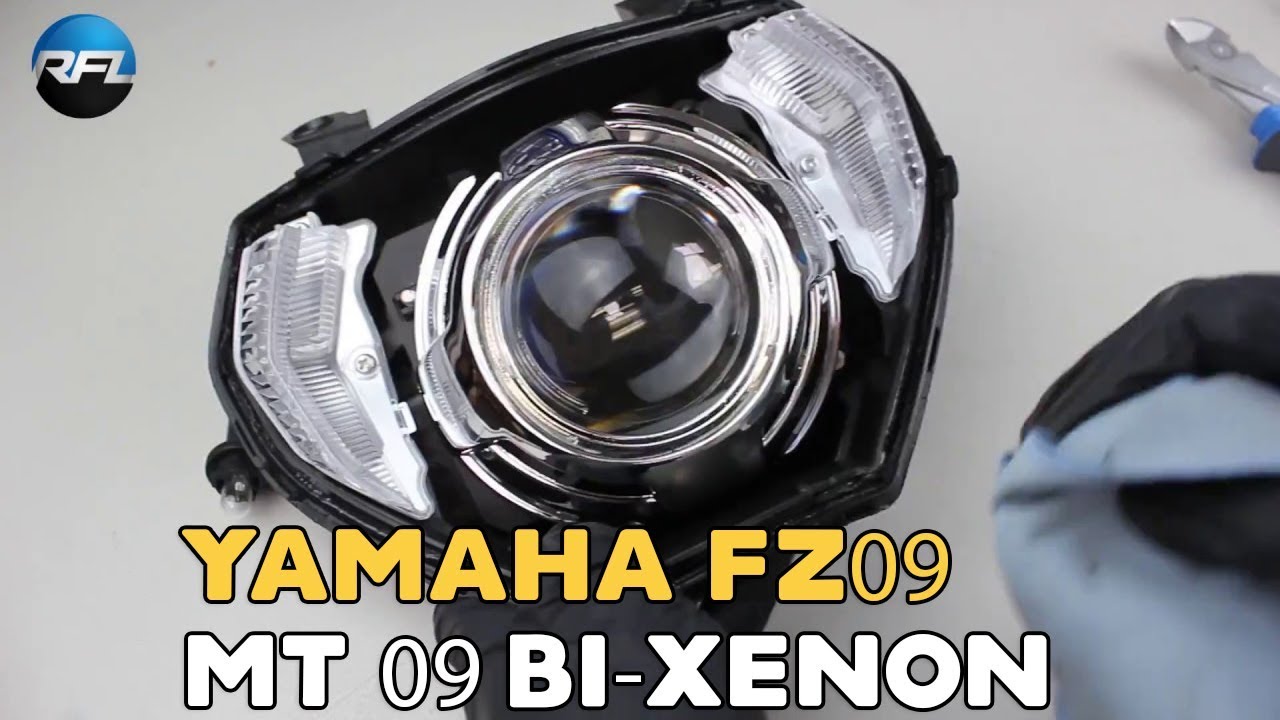 Yamaha FZ-09 MT-09 13-16 And MT-07 2018+ Bi-xenon projector retrofit light upgrade / improvement.