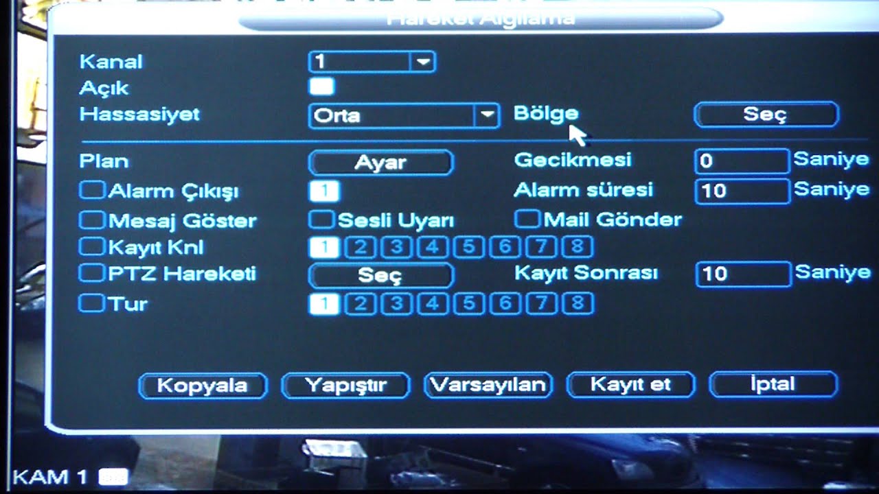 Balandi 9208 Hareket Algılama Ayarları