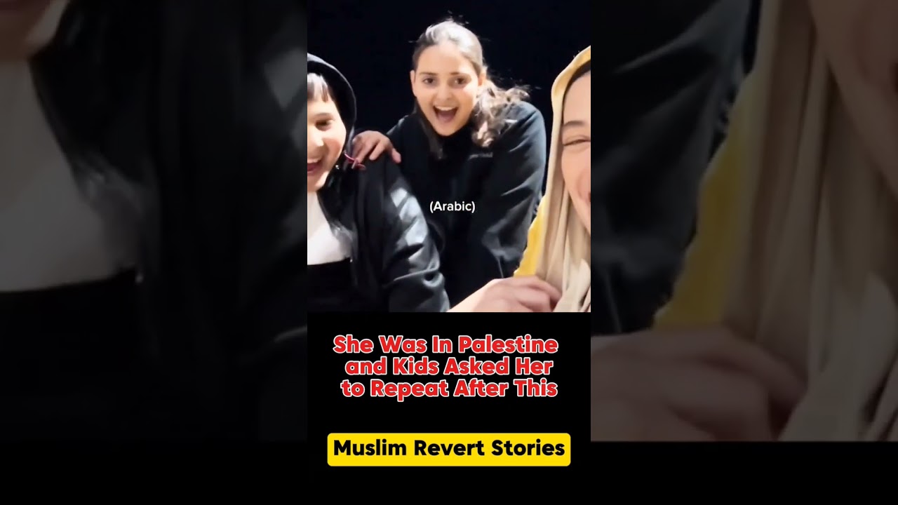 Revert Muslim Sister Recites Shahada with Palestinian Kids  #shahada #islam #Muslim #newmuslim
