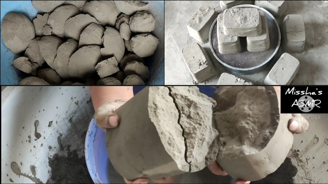 ASMR:super duper to soft dusty silky pure cement compilation/dry+diped/oddlysatisfying/subscribe plz