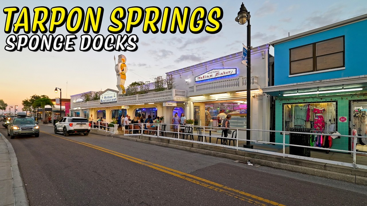 Walking in Tarpon Springs Florida | Sponge Docks Tour 4K