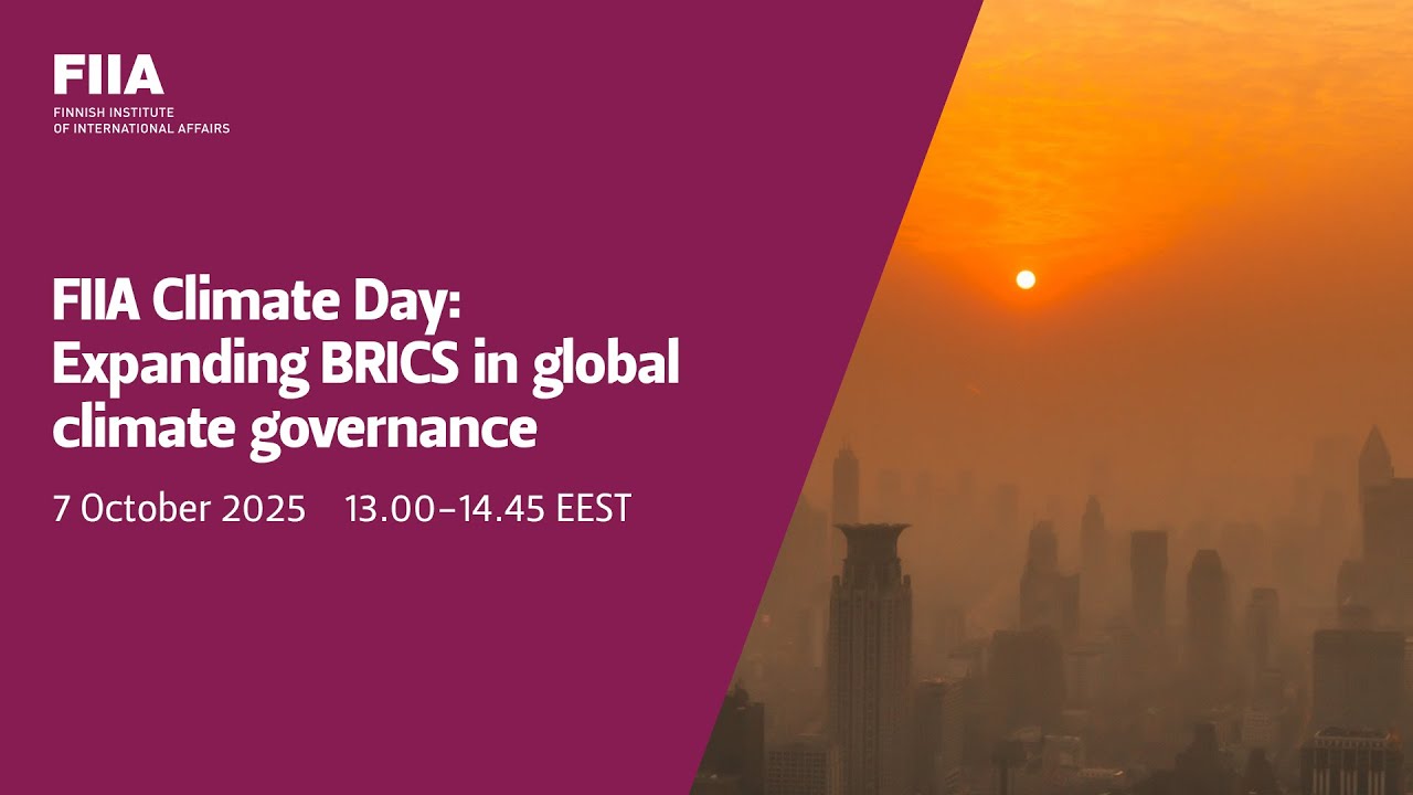 FIIA Climate Day: Expanding BRICS in global climate governance