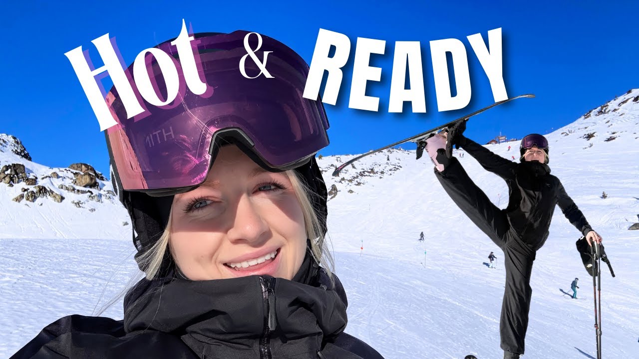 2 HOT GIRLS Skiing vs Crazy Hot Dog Hour! | Whistler Blackcomb 