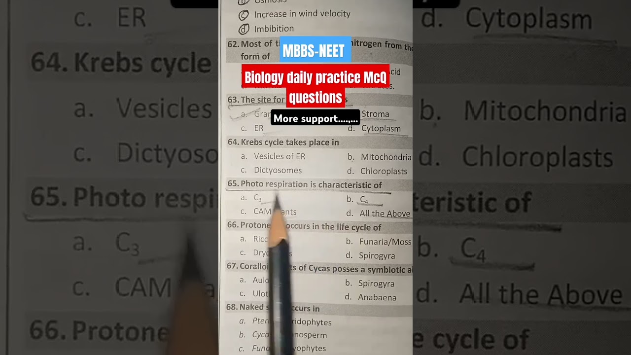 biology daily McQ Question Practice/model set of entrance Preparations/mcq of biology 