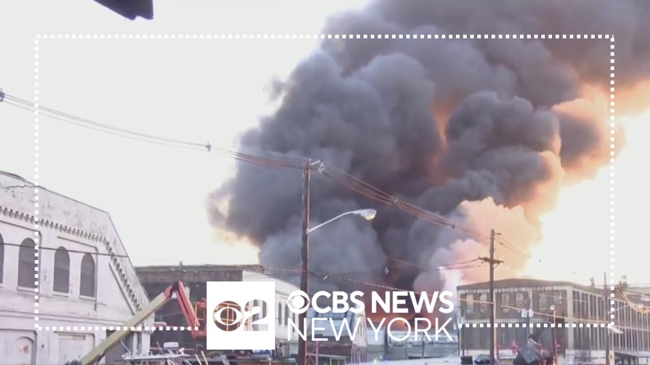 Elizabeth warehouse fire sends thick smoke into sky