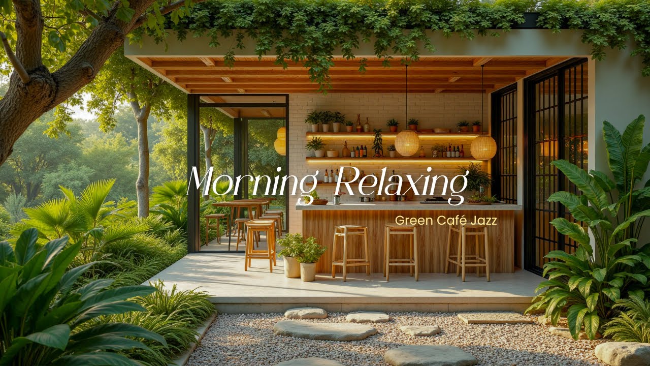Morning Relaxing Outdoor Caf&eacute; Music | Gentle Jazz in a Beautiful Courtyard for Stress Relief
