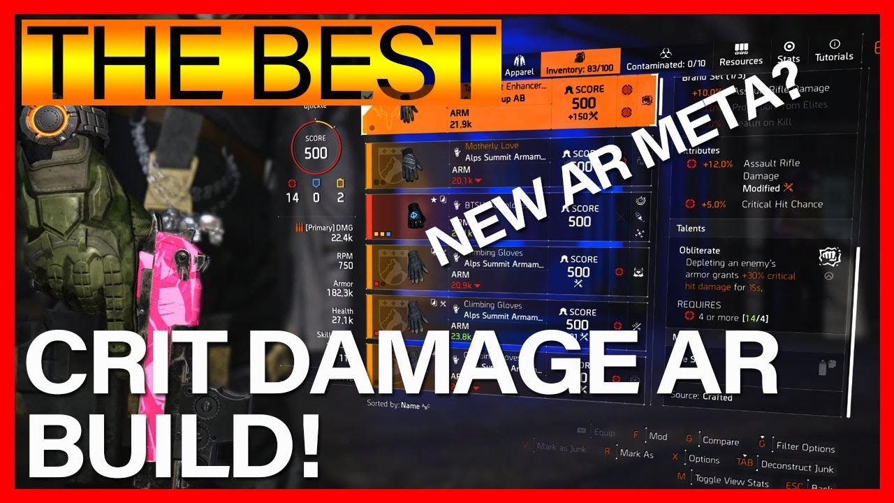 Division 2 BEST AR DPS CRIT DAMAGE BUILD! TU6.1 META