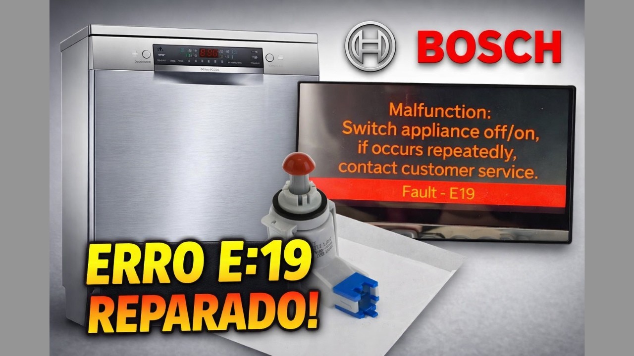 Máquina de lavar louça Bosch série 8 com erro E:19
