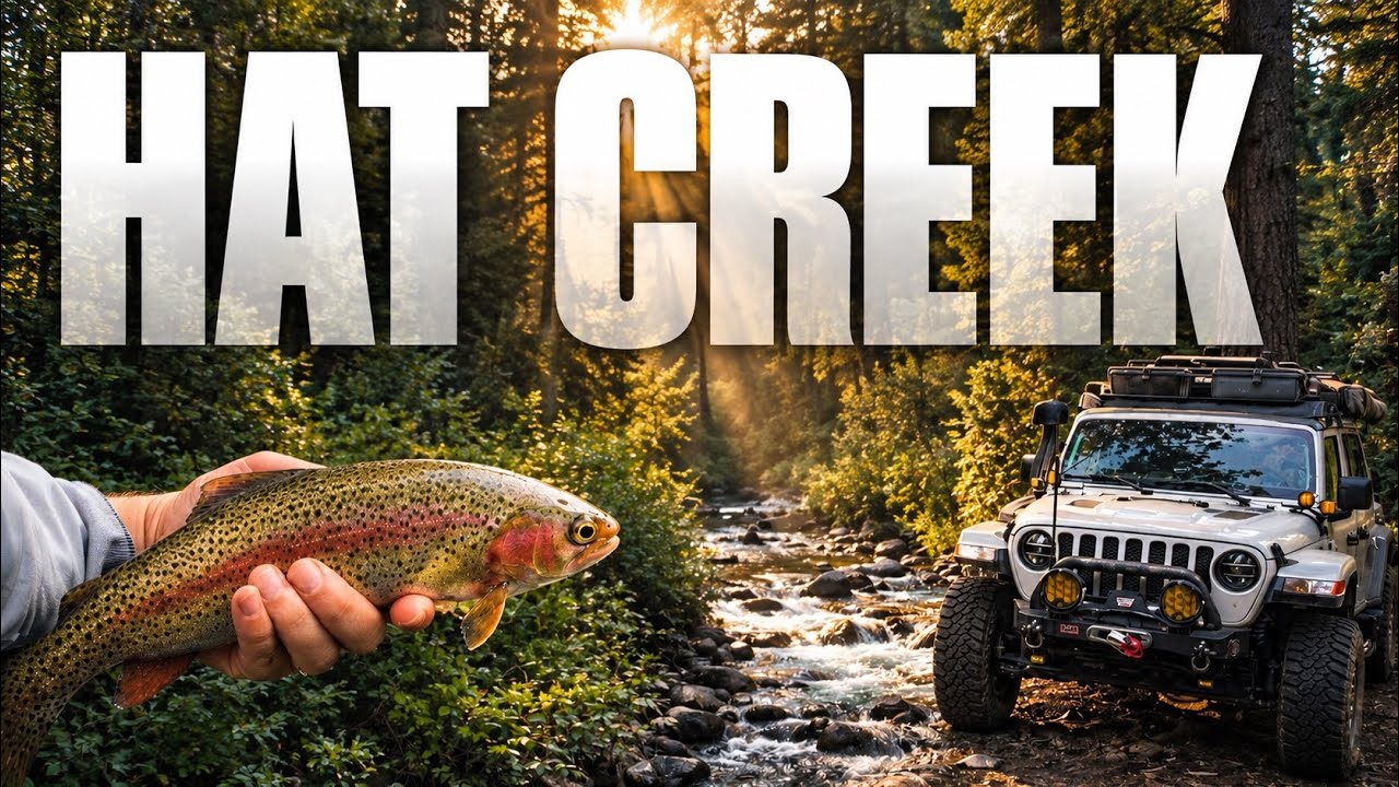 TROUT FISHING on Legendary Hat Creek + Backcountry OVERLAND Camp Life in Mt Lassen’s shadow.