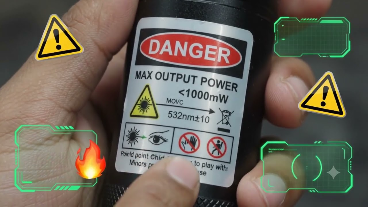 Testing a 1000mW Green Laser Pointer in the Workshop ⚠️