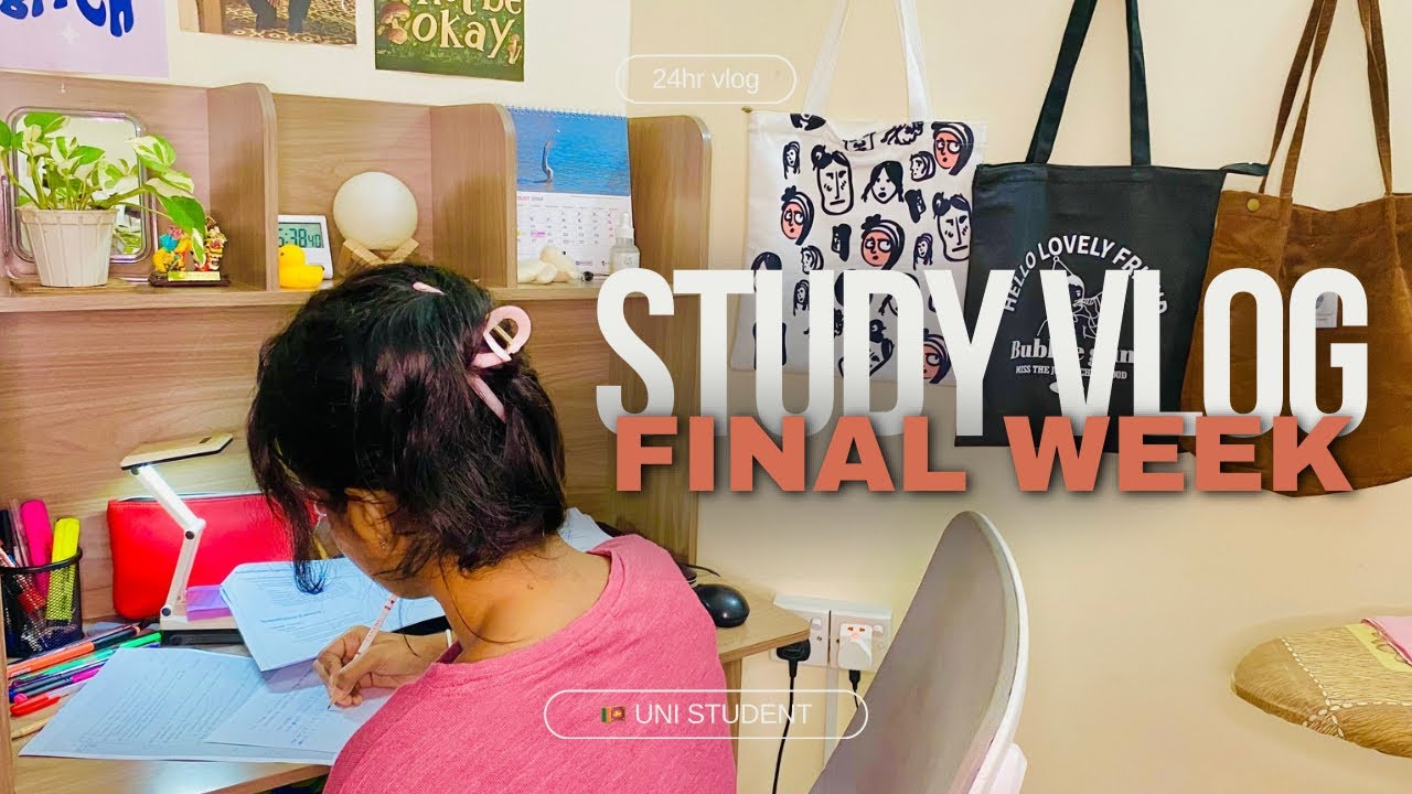 STUDY VLOG| නිදිමරන් පාඩම් කරන දවස්🤓Productive UNI final exam days, අක්කි’s bday.