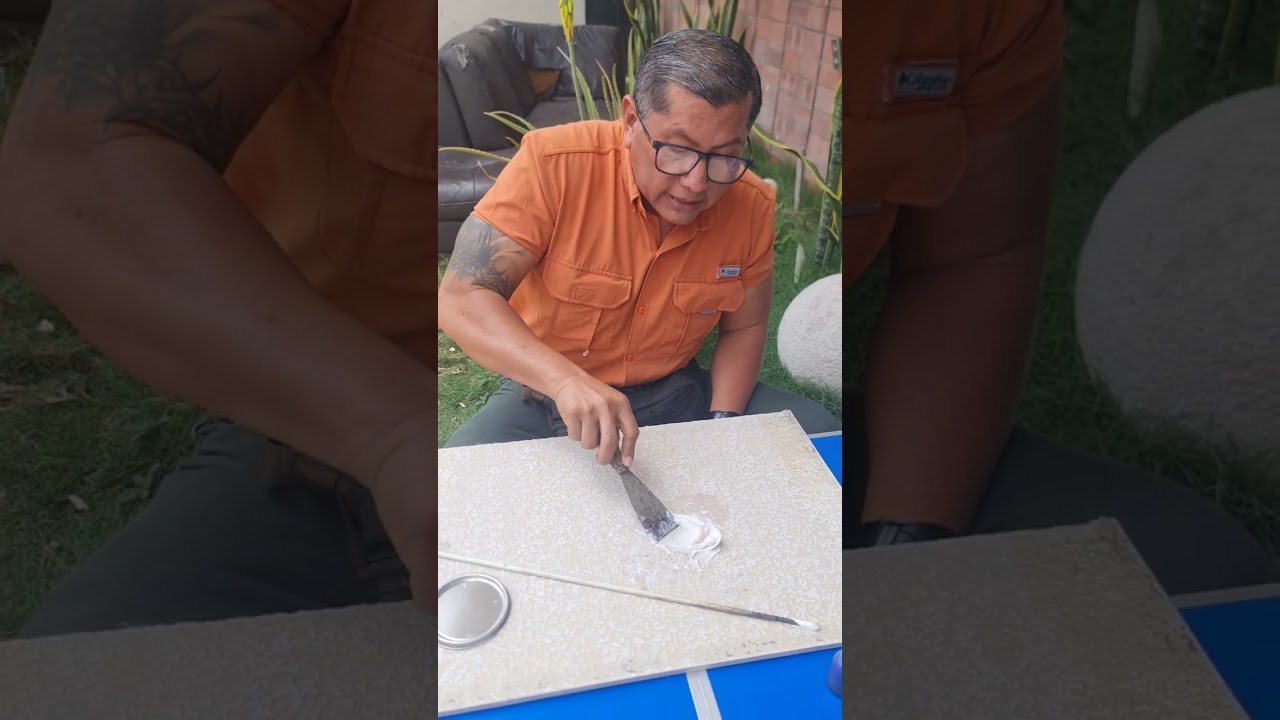 coloreando Mastice o Resina en pasta para porcelanicos, marmol, granito.