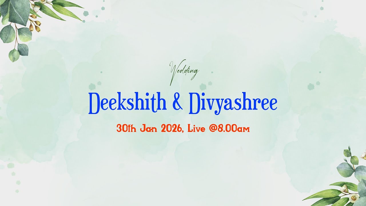 Deekshith & Divyashree | Wedding Live | 30th  Jan 2026 |