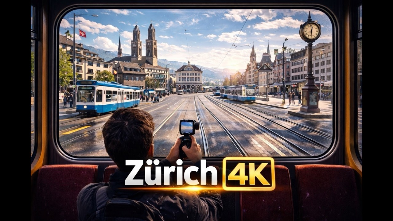 TRAM RIDE 🚋 IN ZURICH SWITZERLAND 🇨🇭4K