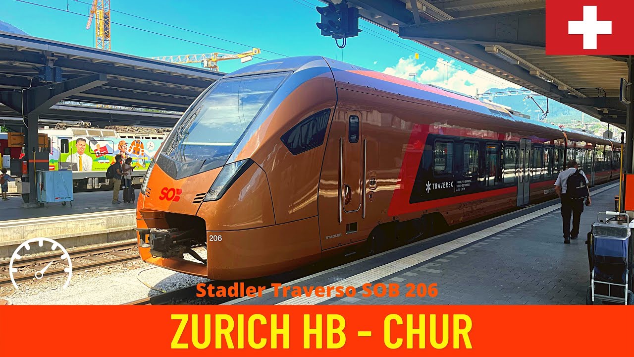 Cab ride Zürich - Chur / train drivers view in Switzerland in 4K (August 2022)