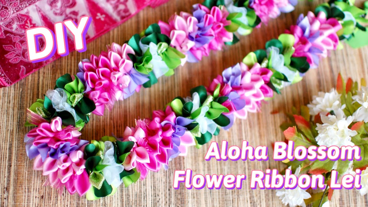 How To Make This Beautiful Aloha Blossom Hawaiian Flower Ribbon Lei